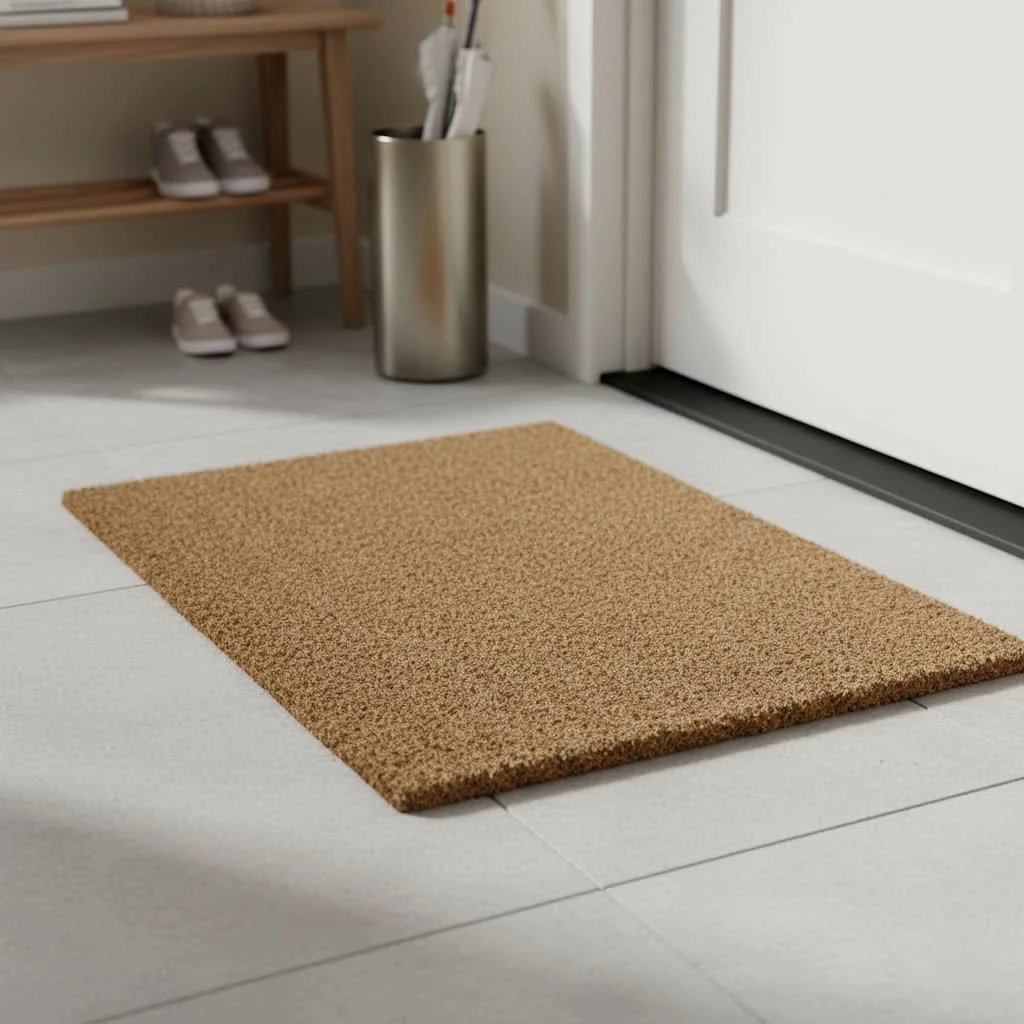 Back door mat made of natural coir fibers