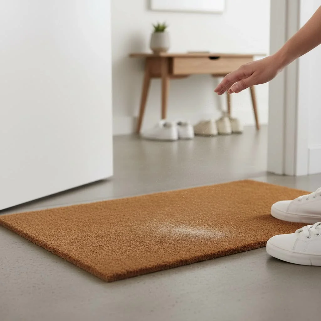 Machine washing a door mat